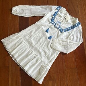 Sail To Sable blue and white tassel dress